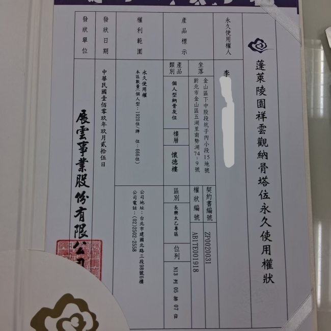祥雲觀個人位